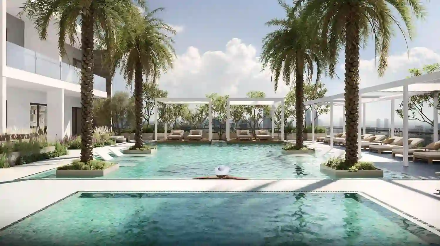 1WOOD Residence 2 by Object 1 — marketing swimming pool and deck render