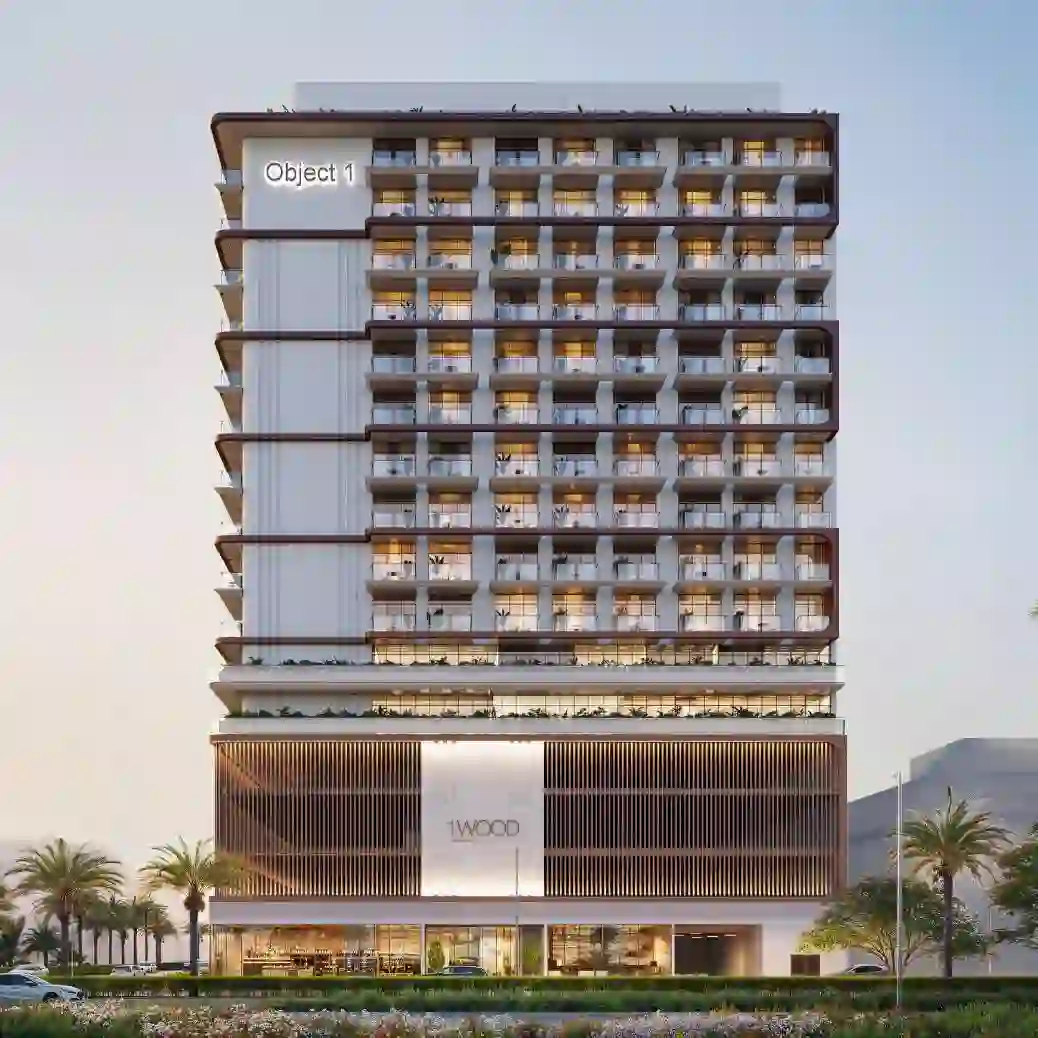 1WOOD Residence 2 by Object 1 — official marketing exterior square crop of the wood-toned mid-rise