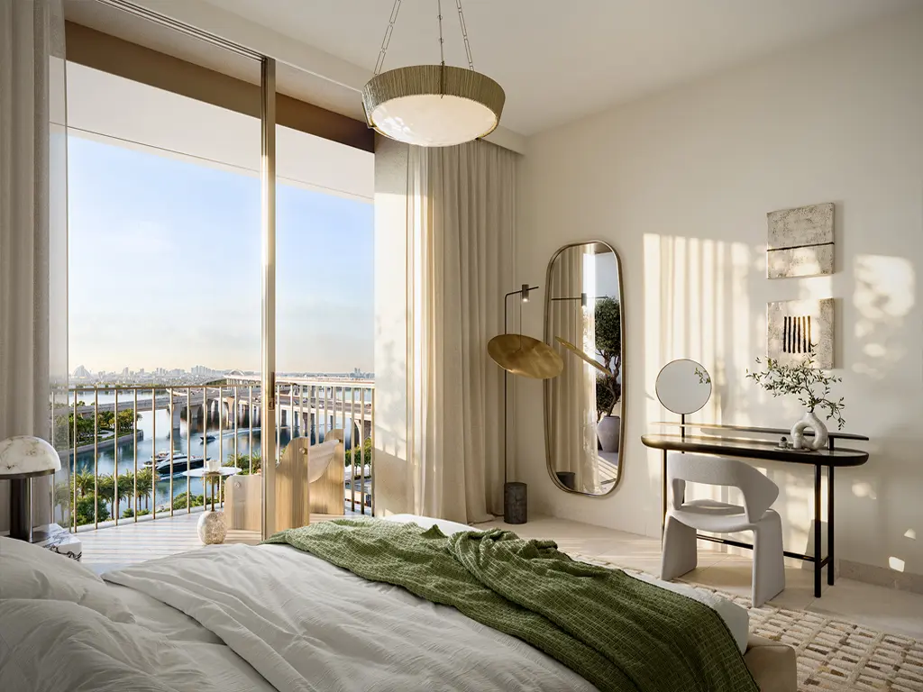 Address Residences at Dubai Creek Harbour — interior bedroom marketing still