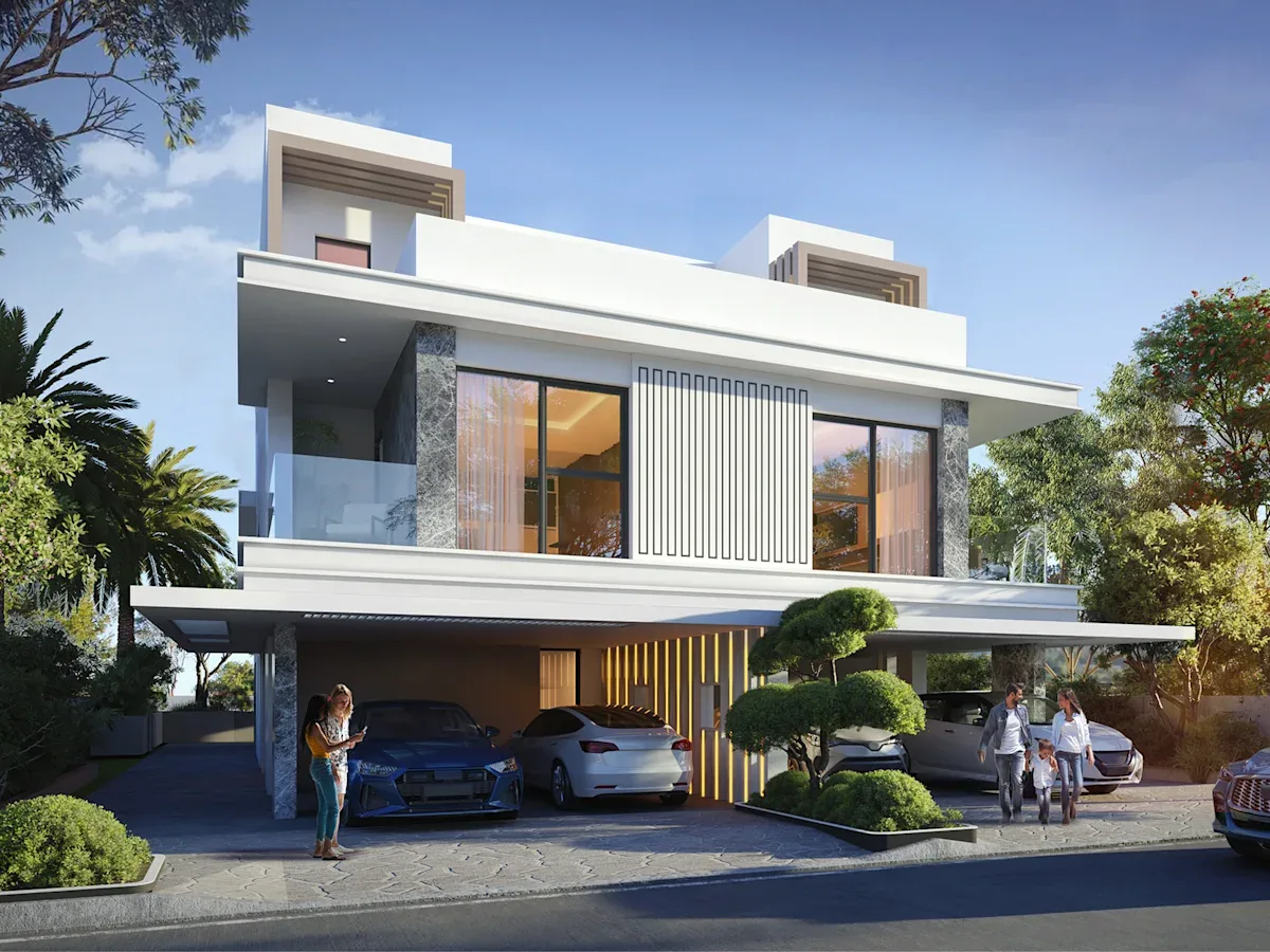 DAMAC official marketing still for 5-bedroom villa/townhouse type on Islands 2 product path