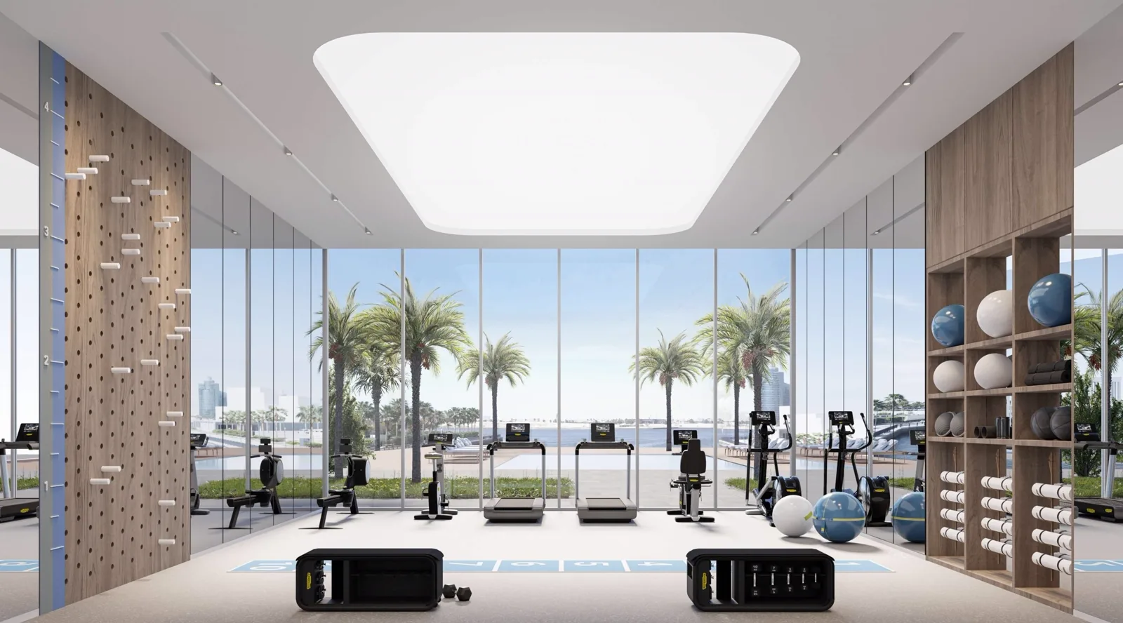 Art Bay by Ellington — official gym marketing still with creek views