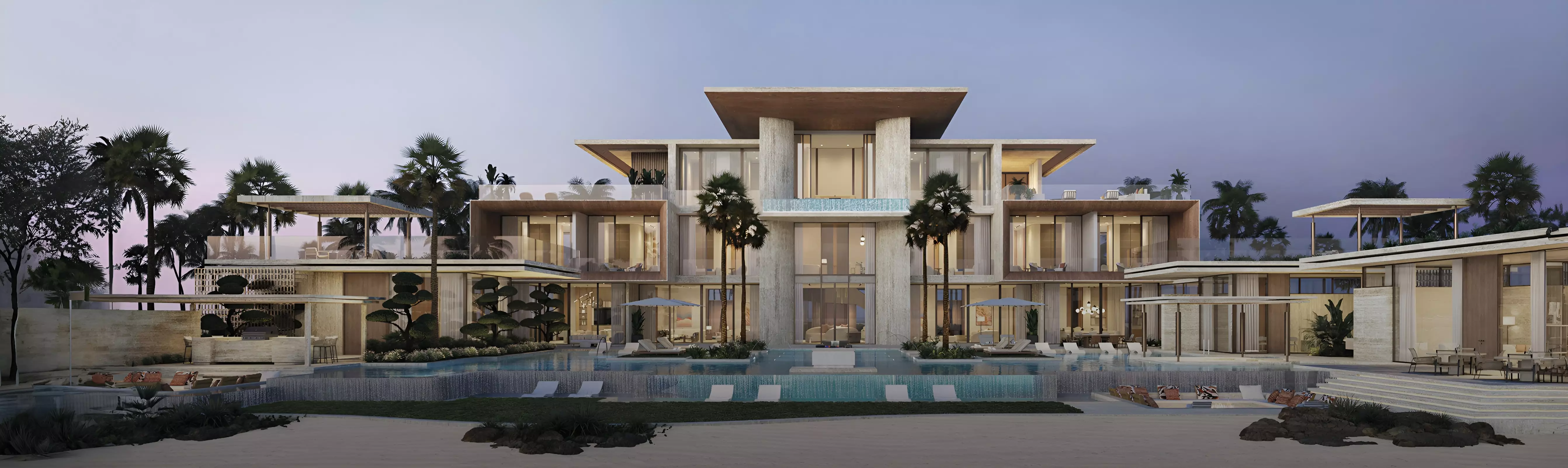 Avatea Villas — waterfront villa panorama marketing still