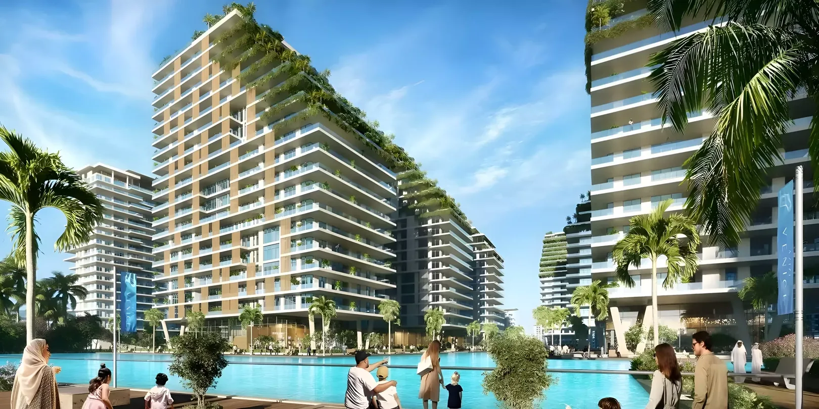 Azizi Venice — amenity marketing still