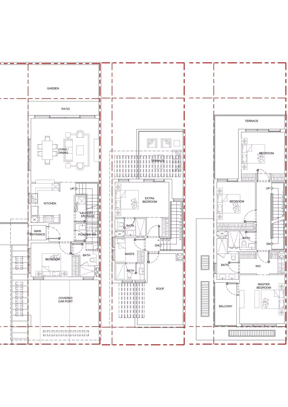 Bahamas Phase 2 — Property Finder 5-bedroom townhouse floor plan marketing drawing