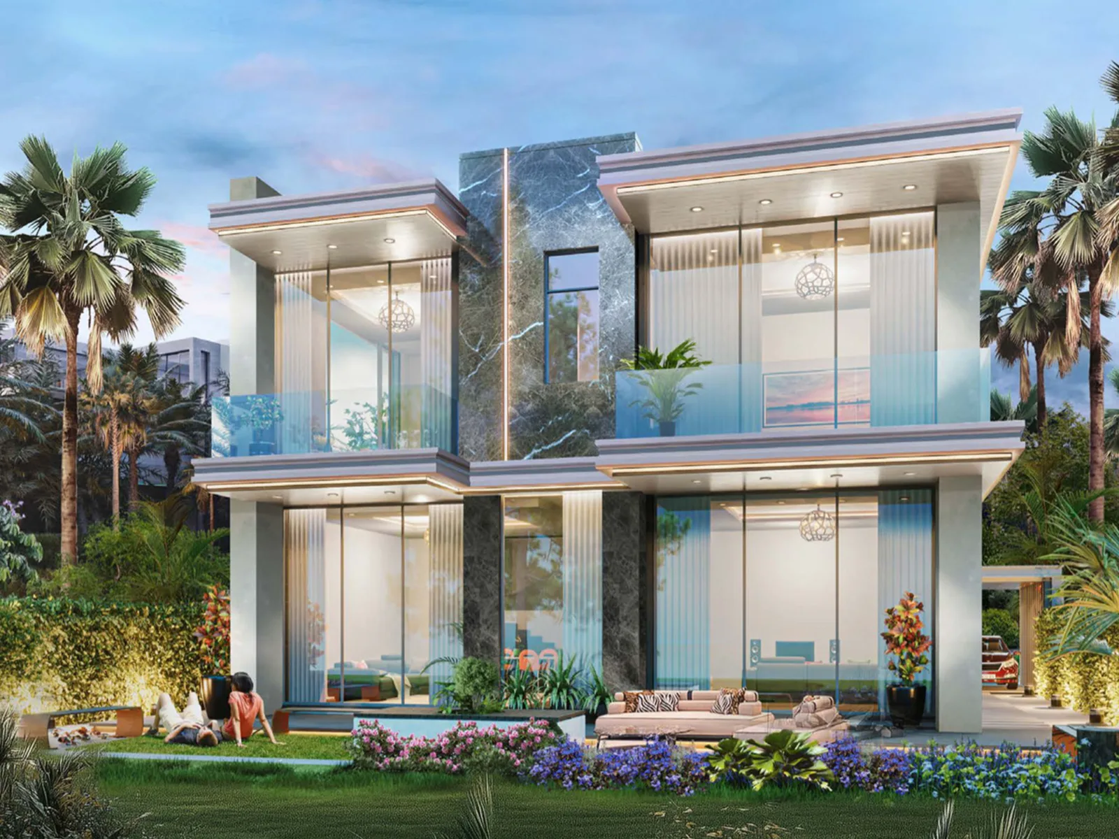 DAMAC Islands parent — official 5-bedroom villa facade marketing still (master context, not a named Bali 4 plot)