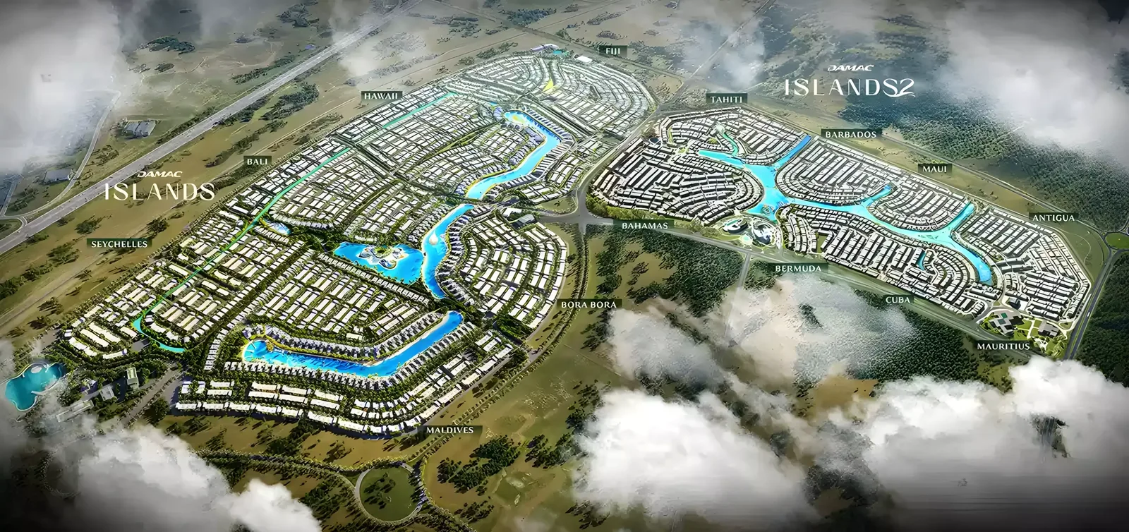 Bermuda — Property Finder masterplan marketing still within Damac Islands 2