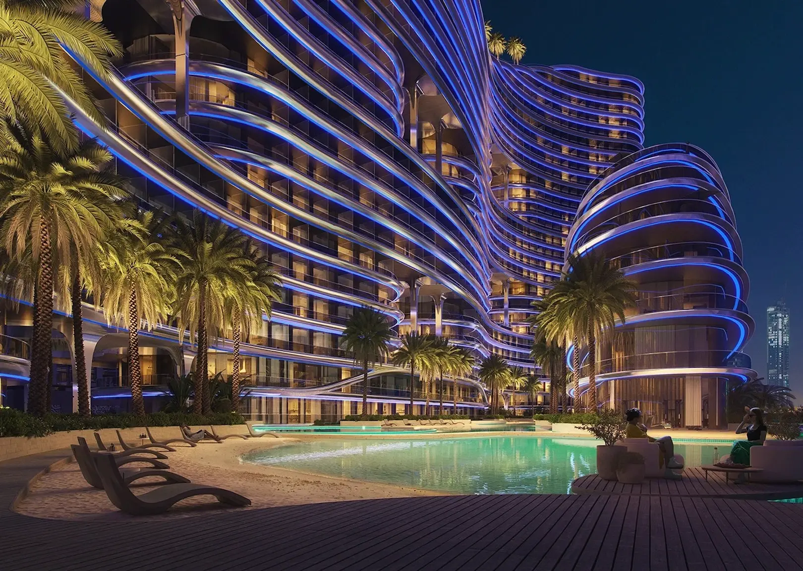 Binghatti Aquarise — amenity marketing still