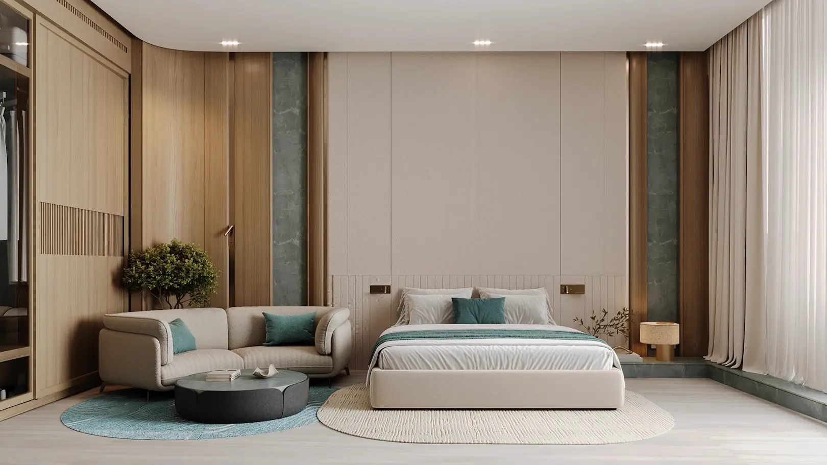 Binghatti Aquarise — bedroom marketing still