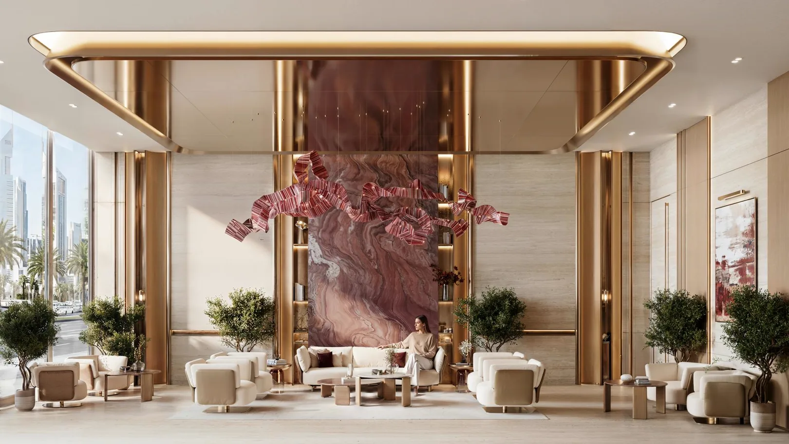 Etherea — lobby detail marketing render