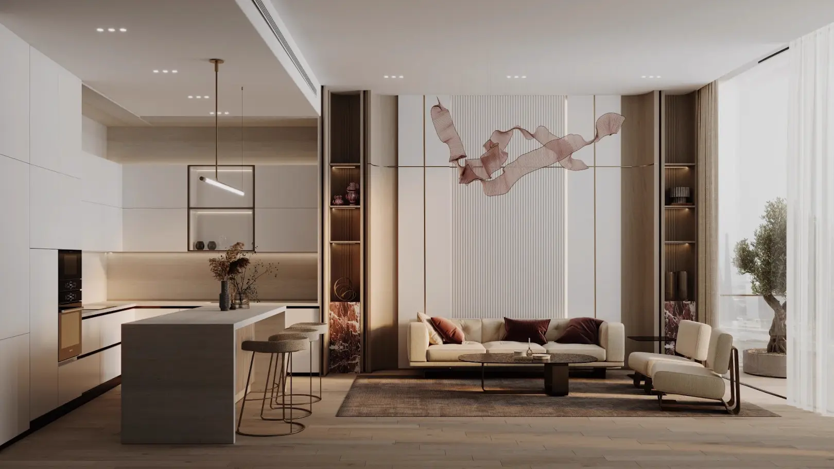 Binghatti Flare — living room marketing still