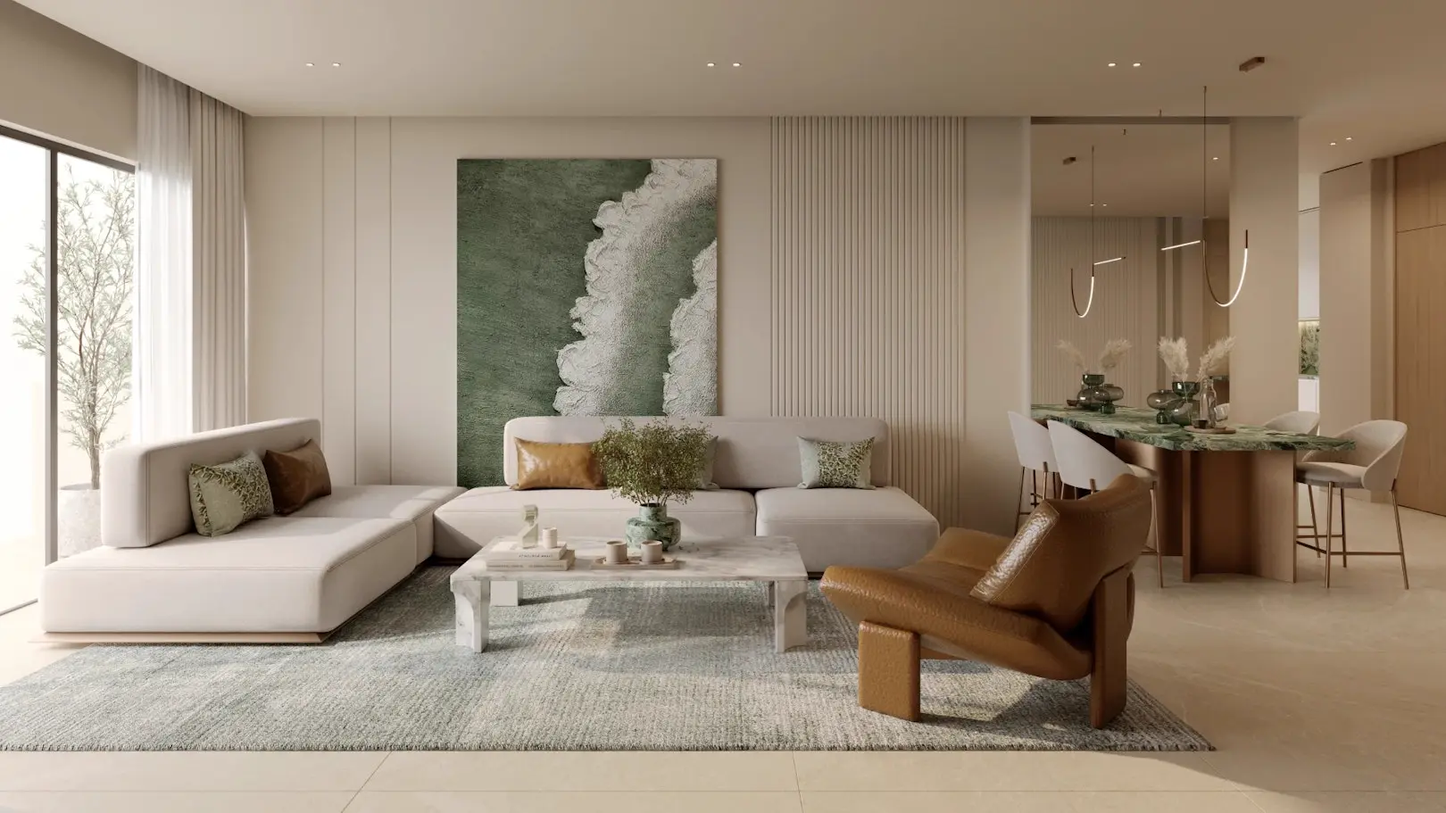 Binghatti Hillcrest — living room marketing still