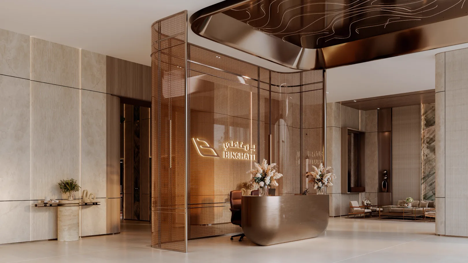 Binghatti Luxuria — lobby marketing still