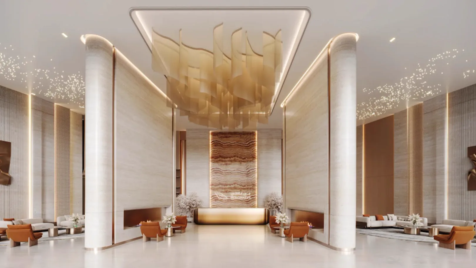Binghatti Skyflame — lobby marketing still