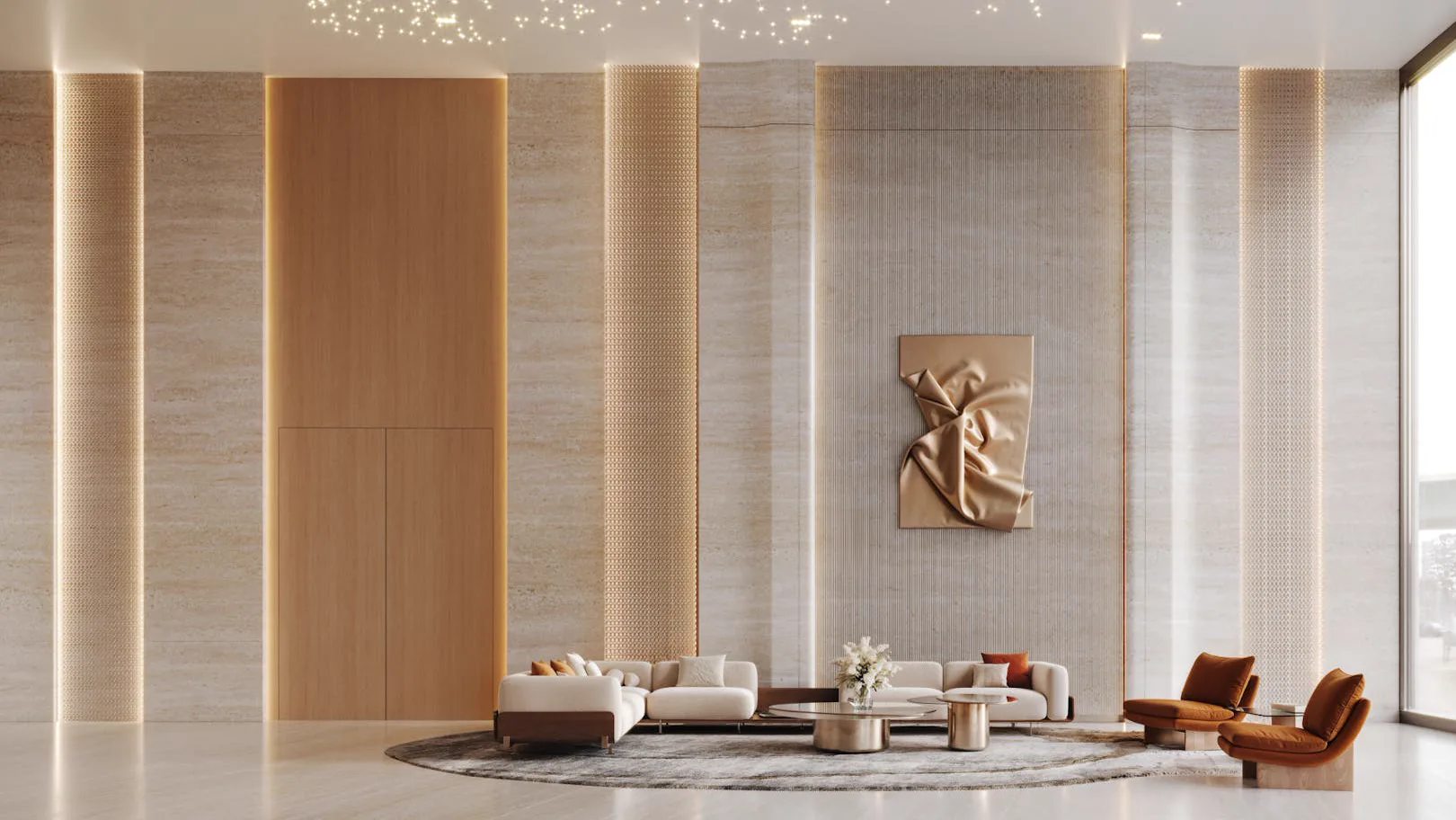 Binghatti Skyflame — lobby marketing still