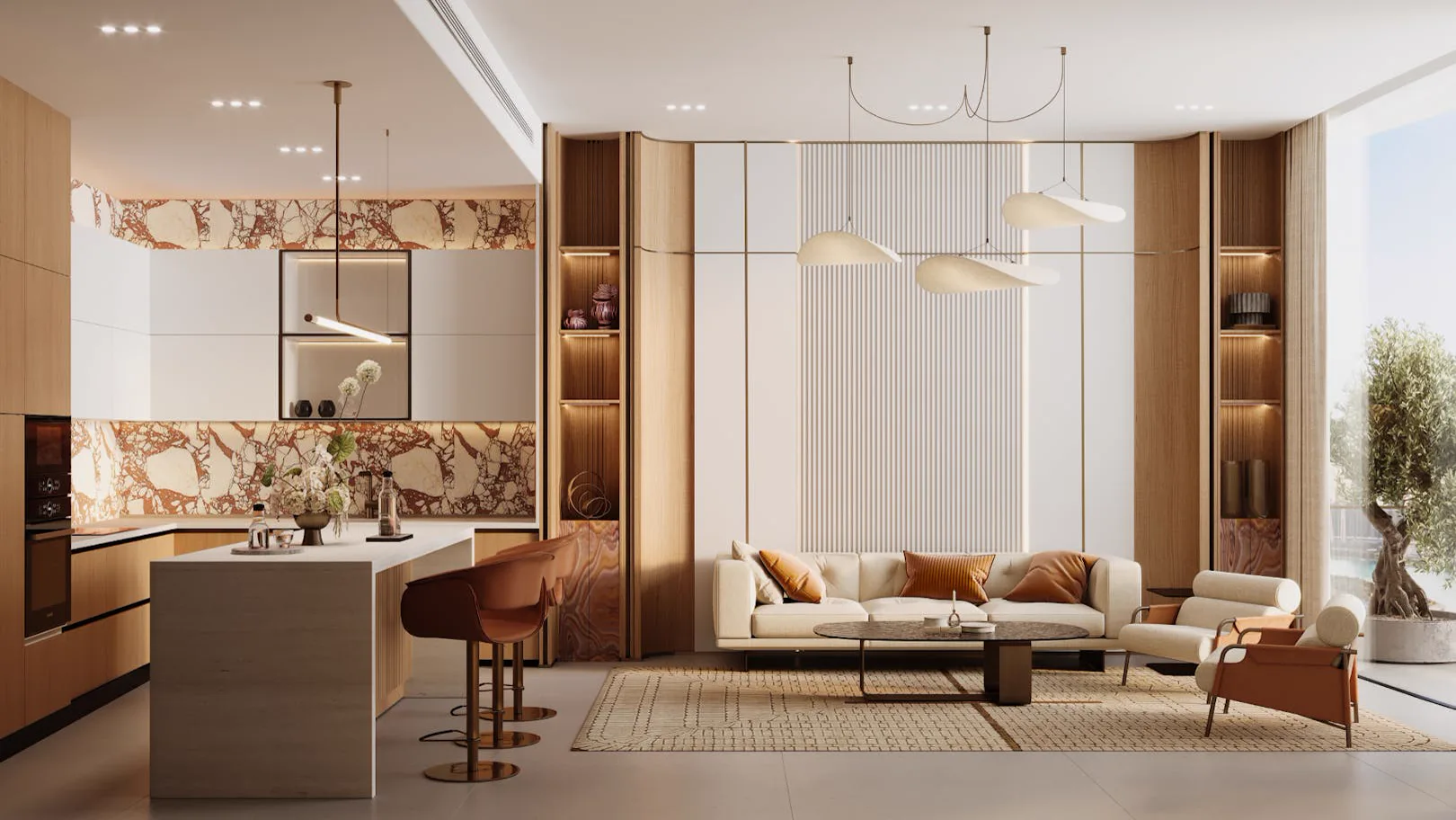 Binghatti Skyflame — living room marketing still