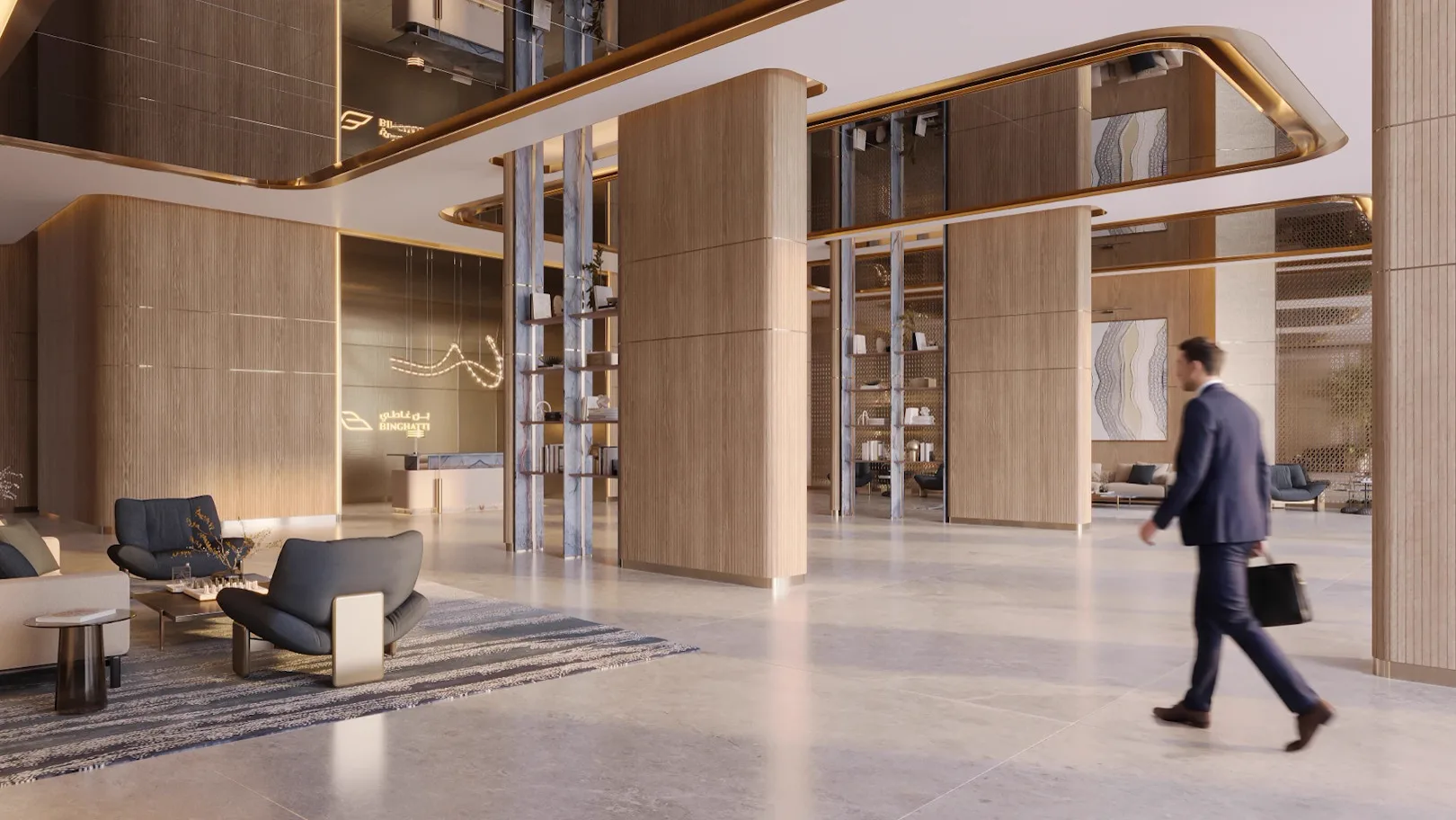 Binghatti Wraith — lobby marketing still