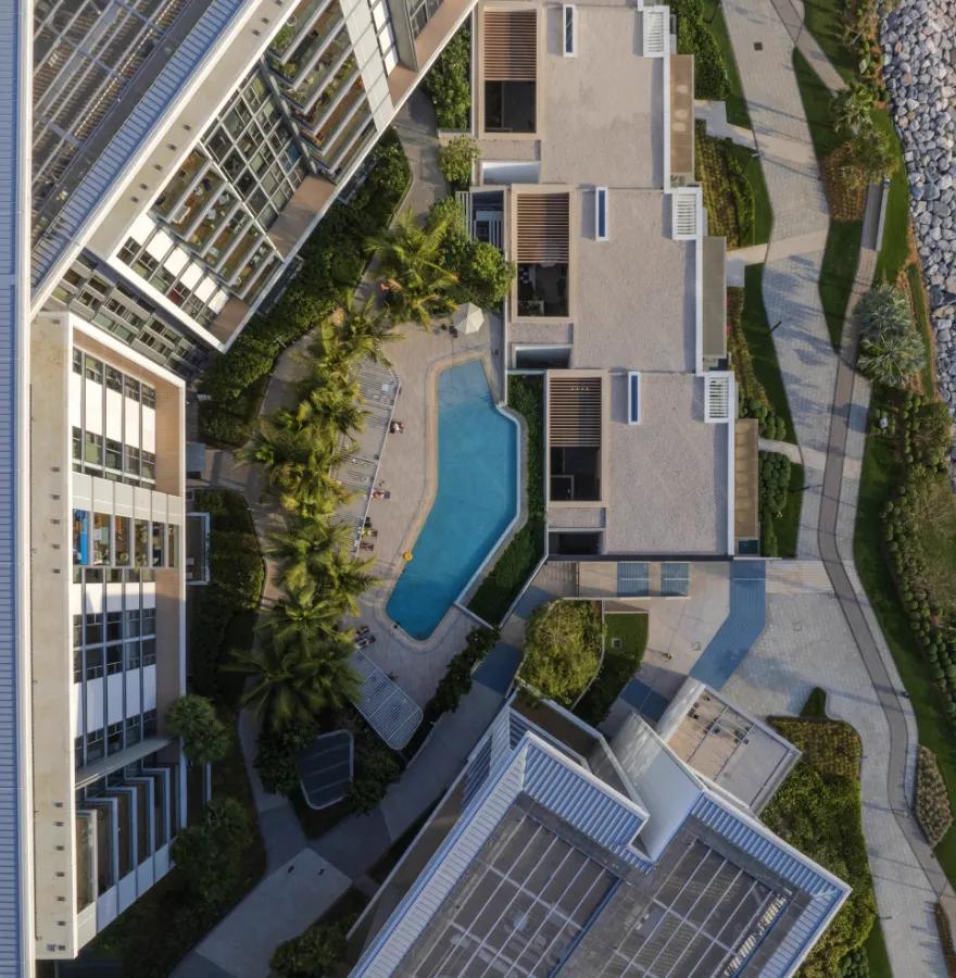 Bluewaters residences pool deck aerial — Meraas image