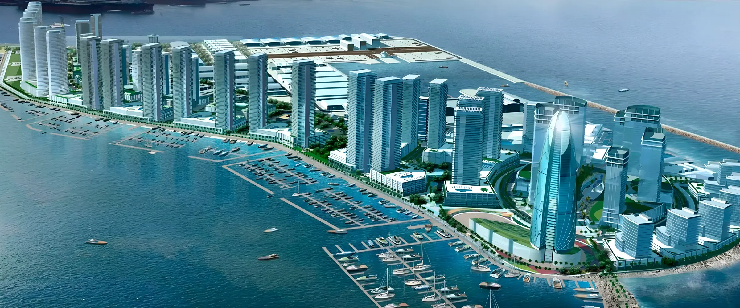 Leftover Property Finder / Projects Scout Bluz Tower still is this Dubai Maritime City master CGI — many towers, not a solo Bluz elevation