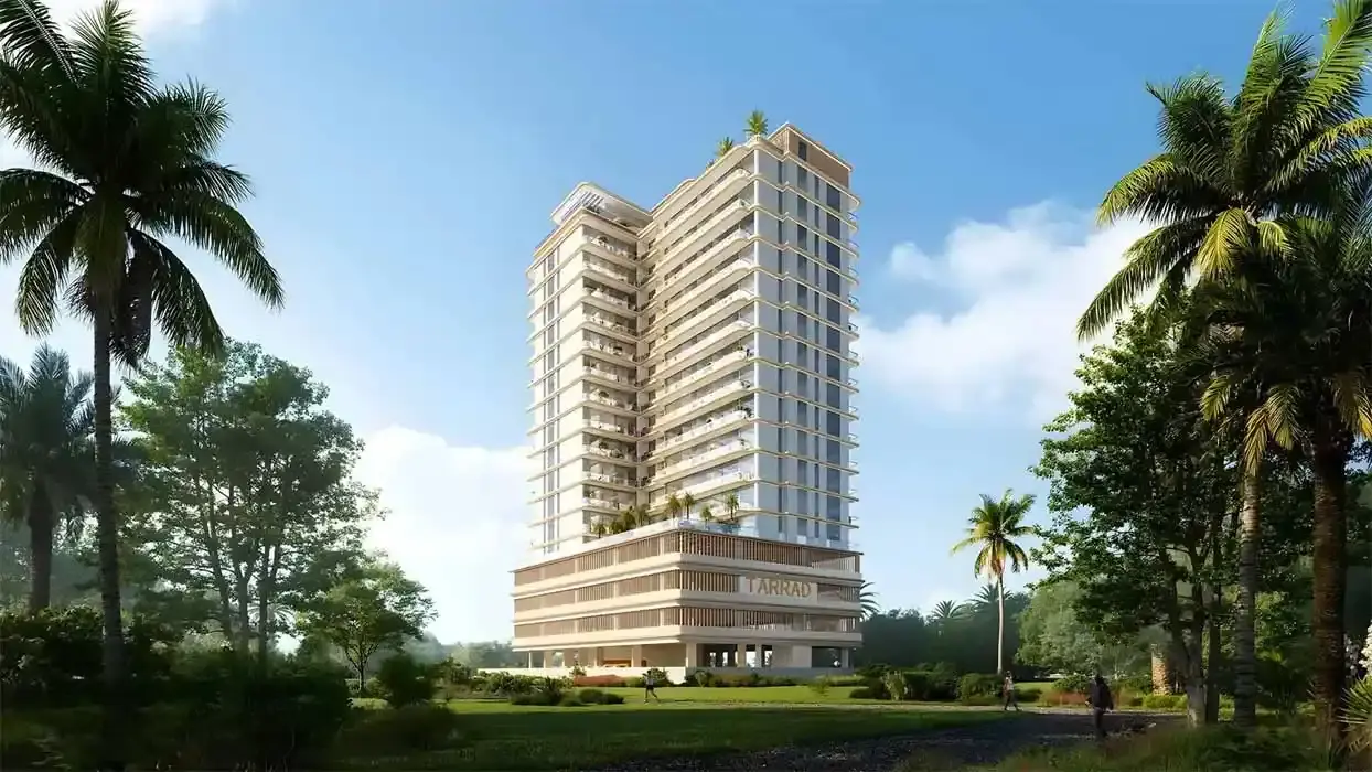 Celesto 4 by Tarrad — alternate marketing exterior angle with landscaped approach