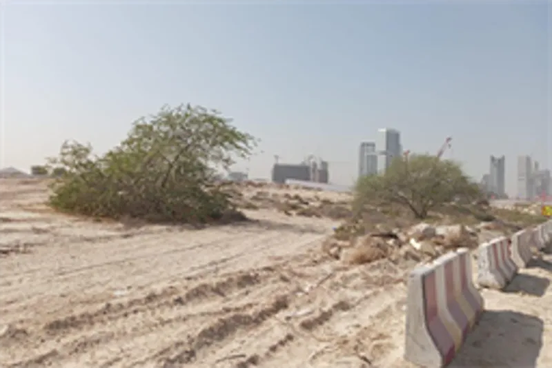 Dubai Land Department inspection thumbnail for the Chavelle plot — open ground and hoarding