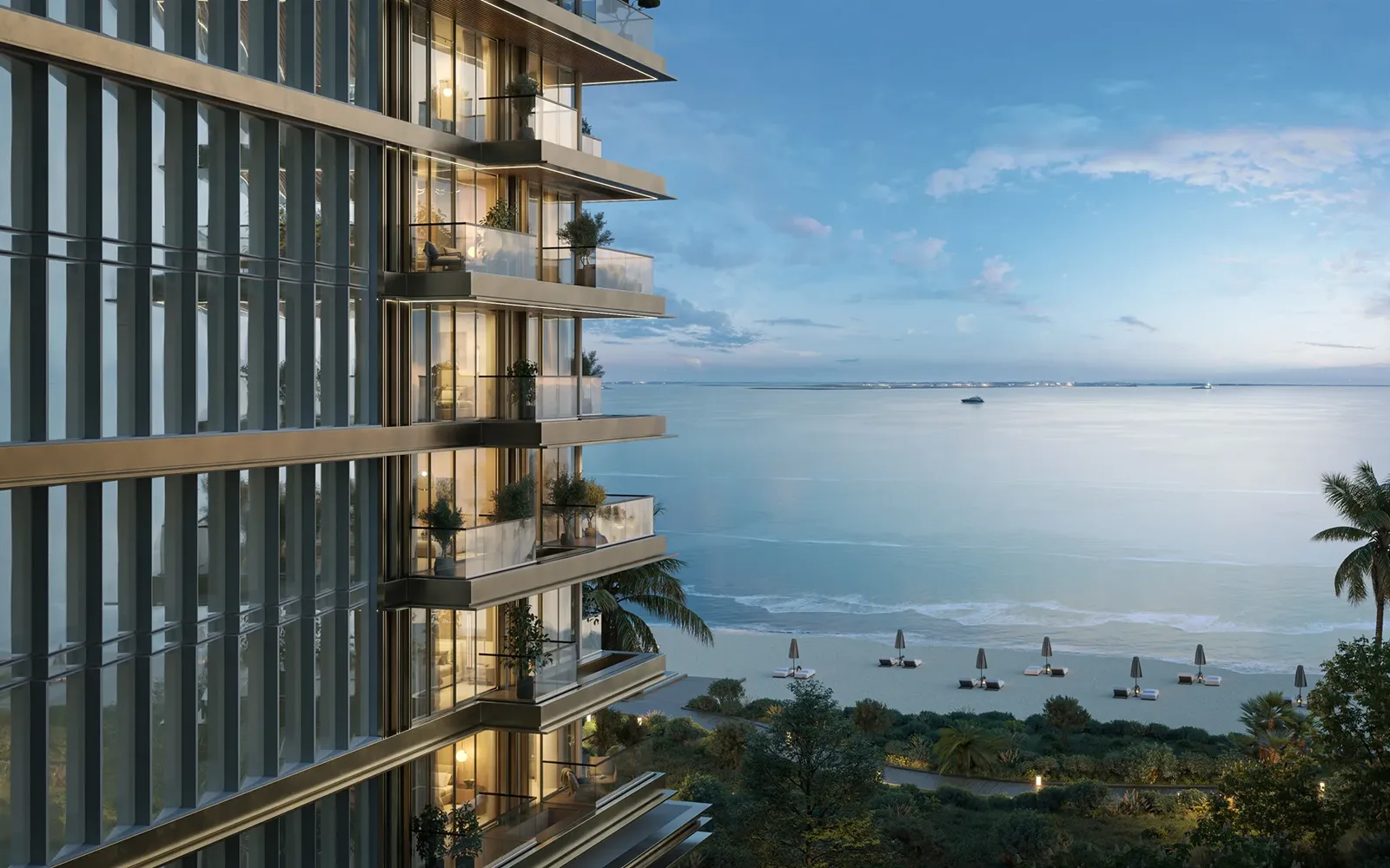 Cheval Residences — façade and horizontal planes exterior render