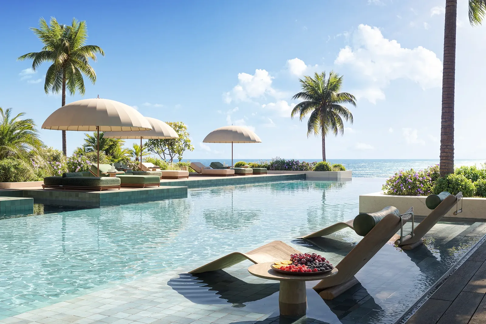 Cheval Residences — pool deck and amenity exterior render