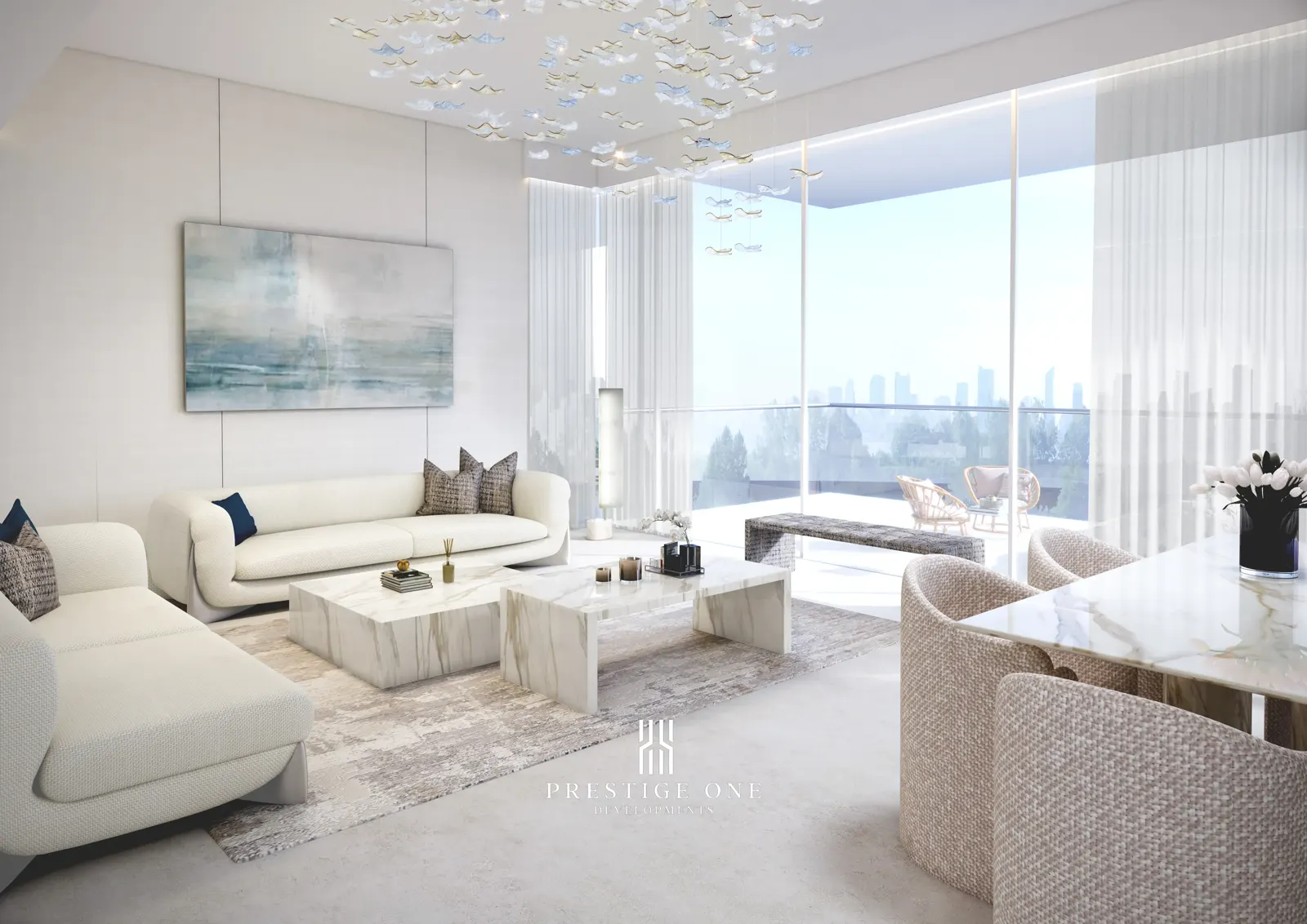 Coastal Haven — official three-bedroom living and dining marketing still