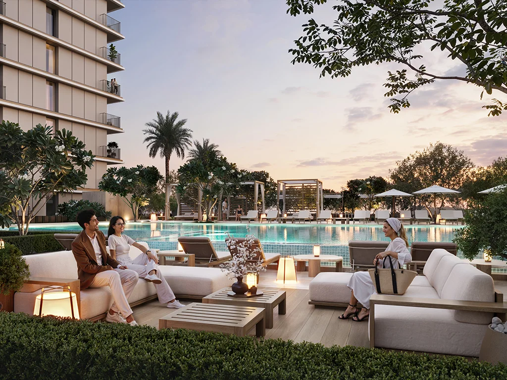 Creek Haven — pool and podium marketing render
