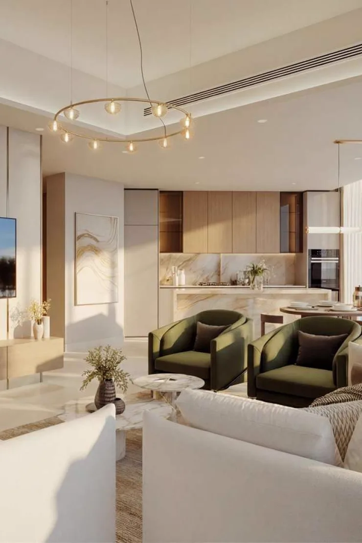 Cresswell Plaza — leftover open kitchen and lounge render