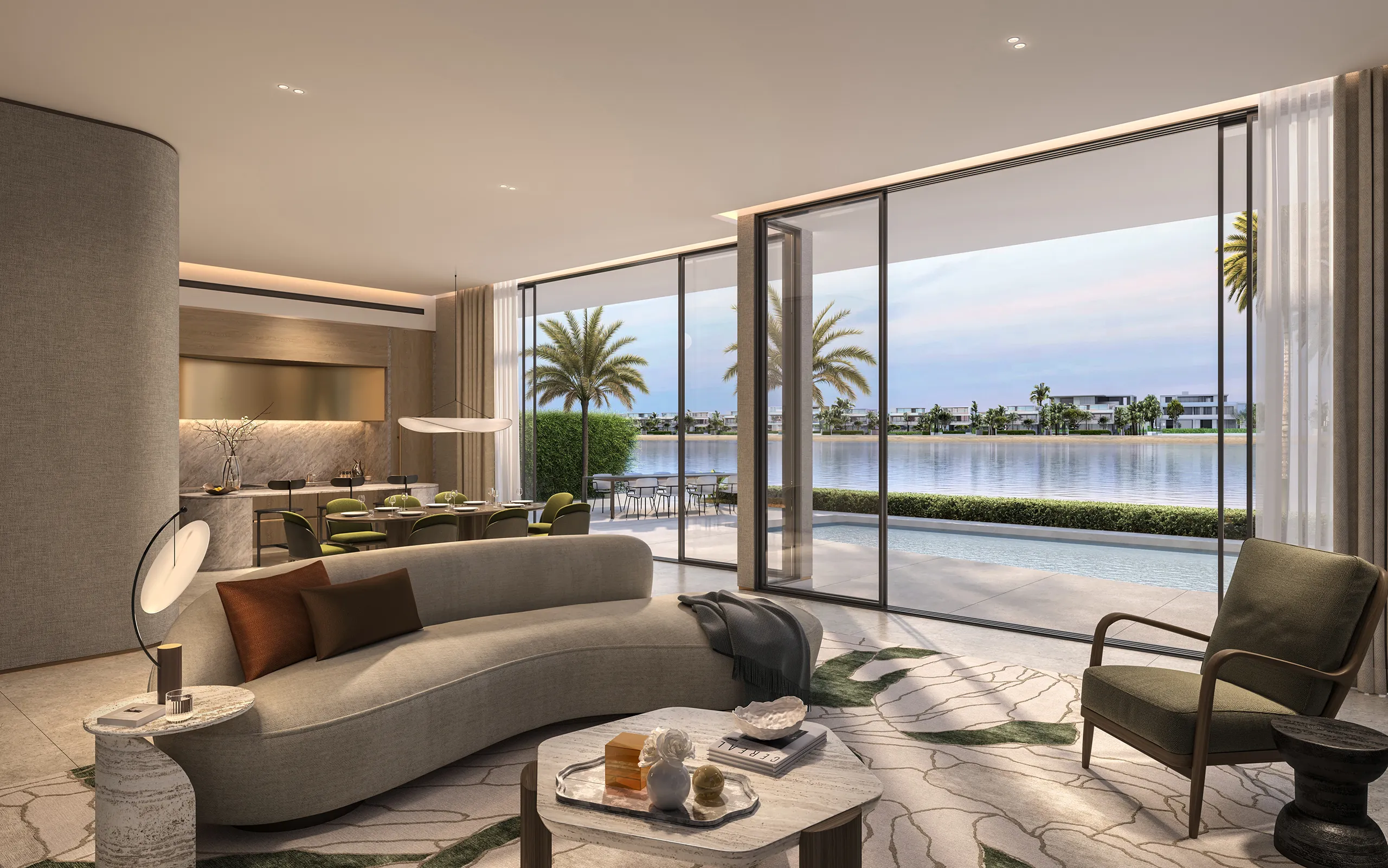 Crystal Springs Villa — interior living and dining marketing still