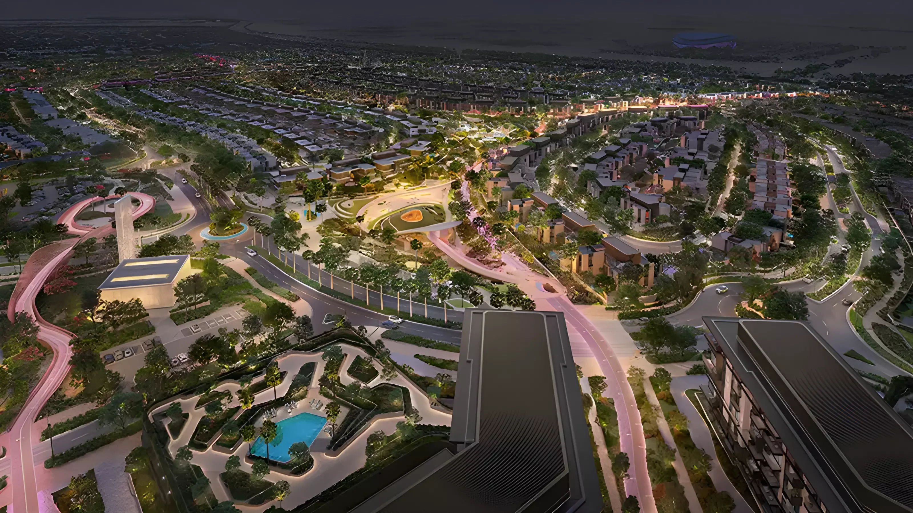 Rise by Athlon — podium and landscaped entrance marketing still