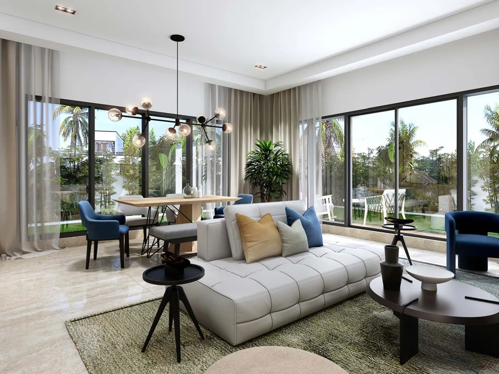 DAMAC Riverside — official 5-bedroom villa living-room marketing still