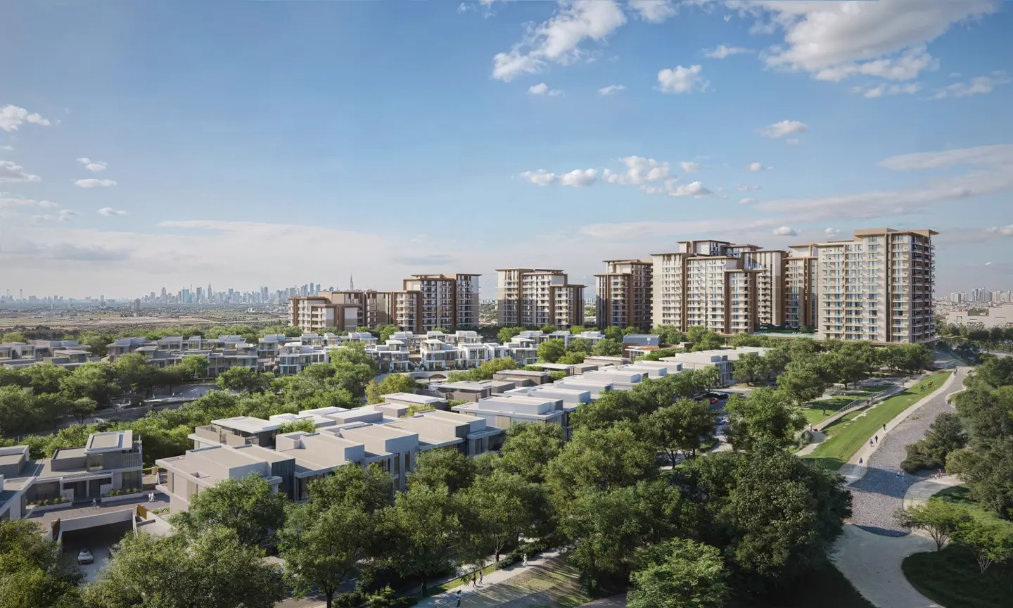 Expo Valley Views community — official marketing exterior still from Expo City Dubai