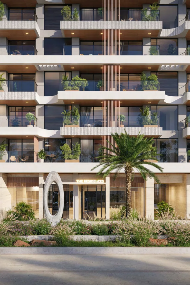 Propsearch Ellington Sands 2 / Cove II street entrance — The Residences lobby under stacked terraces