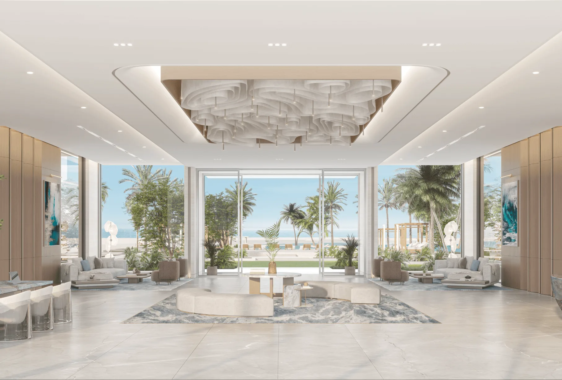 Official Ellington Sands lobby looking through to the beach garden
