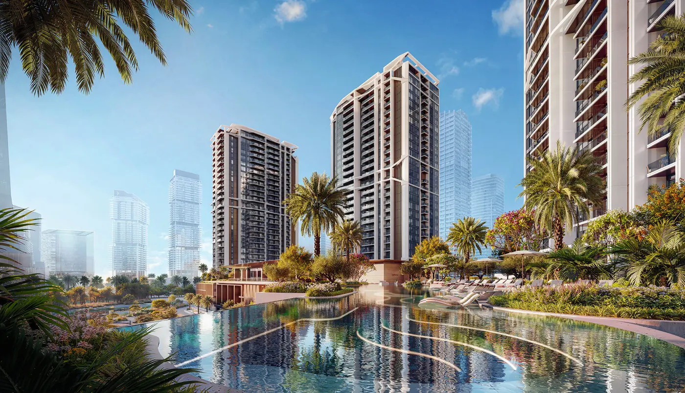 Eltiera Views — residential massing marketing still from Ellington official gallery