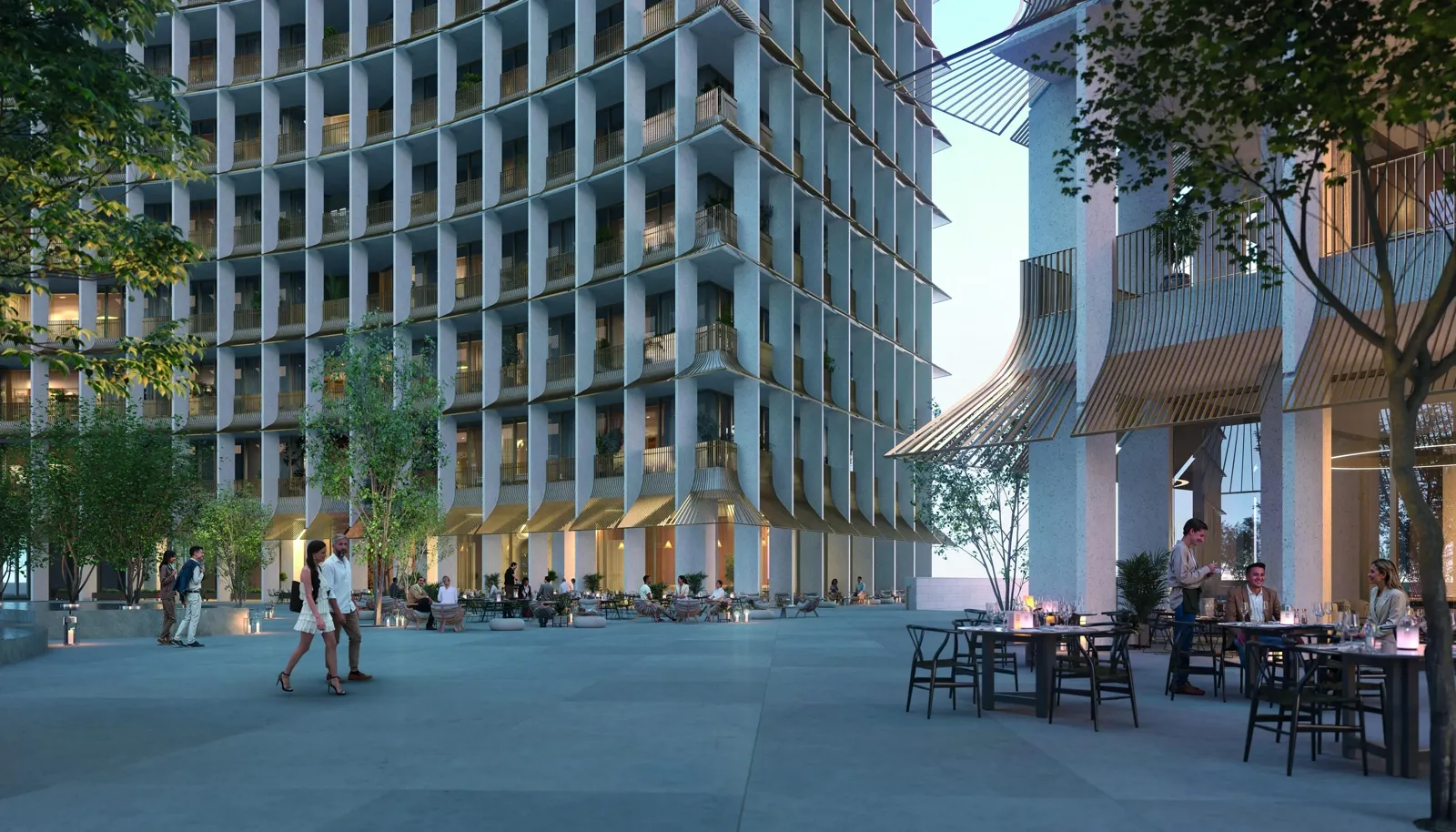 Four Seasons Private Residences Dubai at DIFC — official H&H marketing street-level exterior