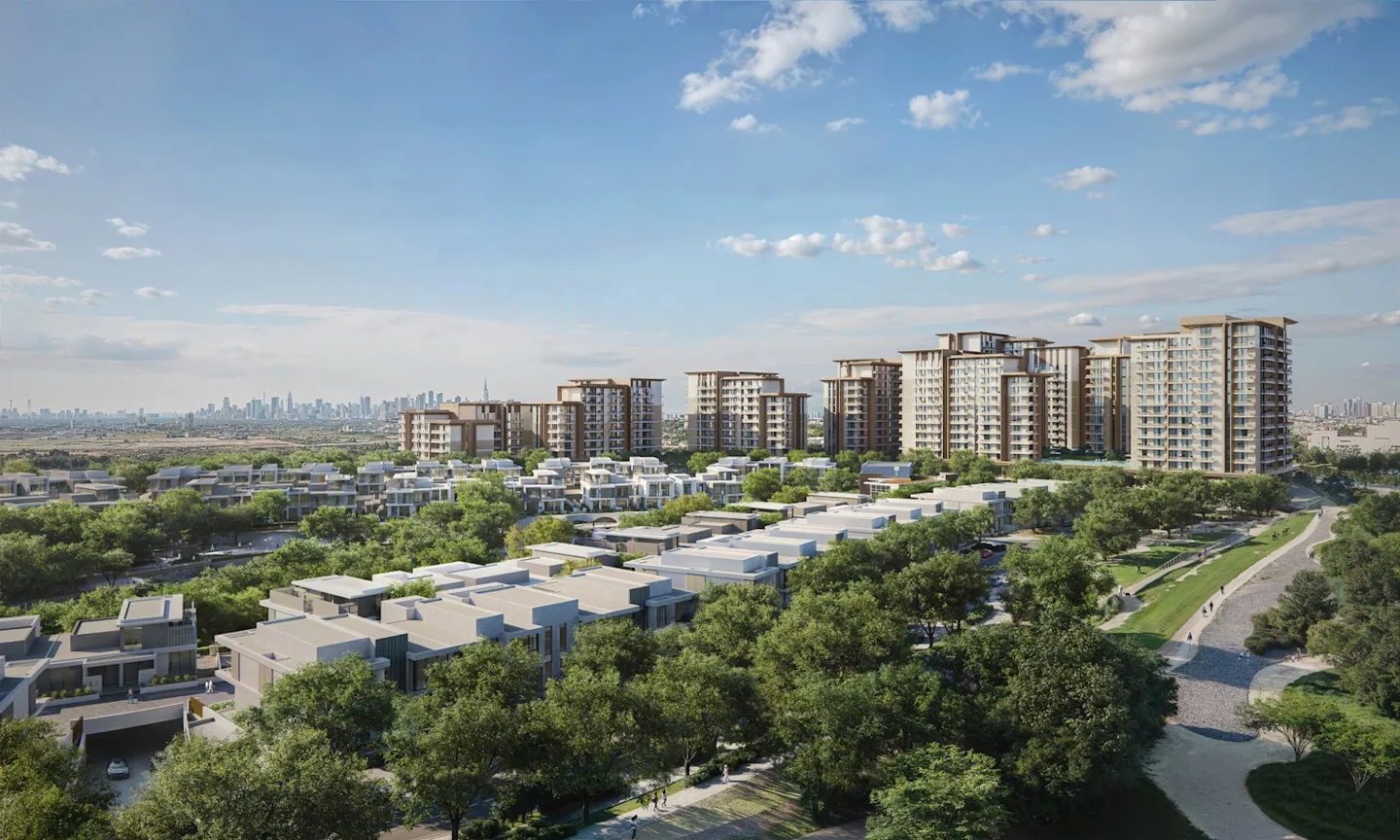 Expo Valley Views community — official marketing exterior still from Expo City Dubai