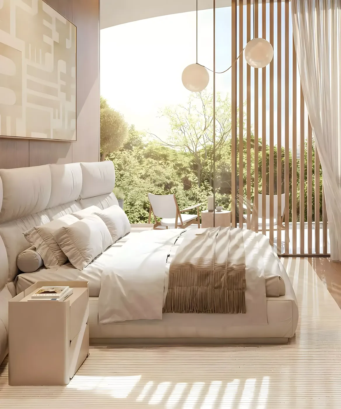 Haven at Lunaya Terraces — vertical facade detail with planted balconies