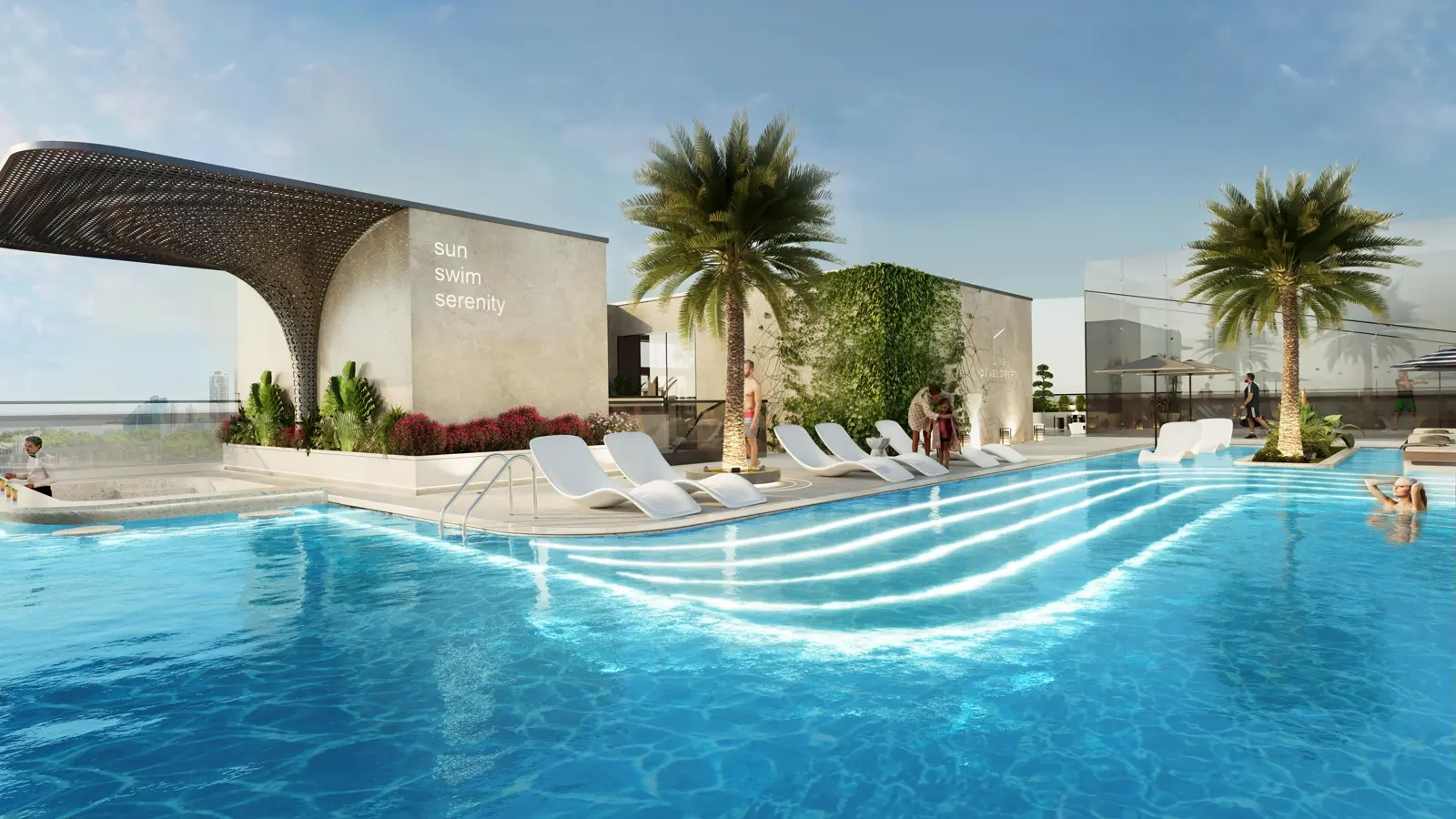Heritage Collection 1 — official upper pool area with sun swim serenity wall