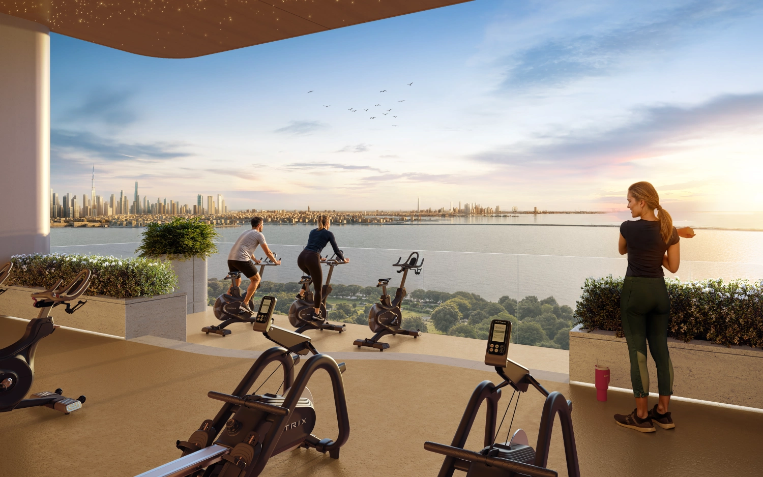 Hilton Residences — outdoor gym amenity render