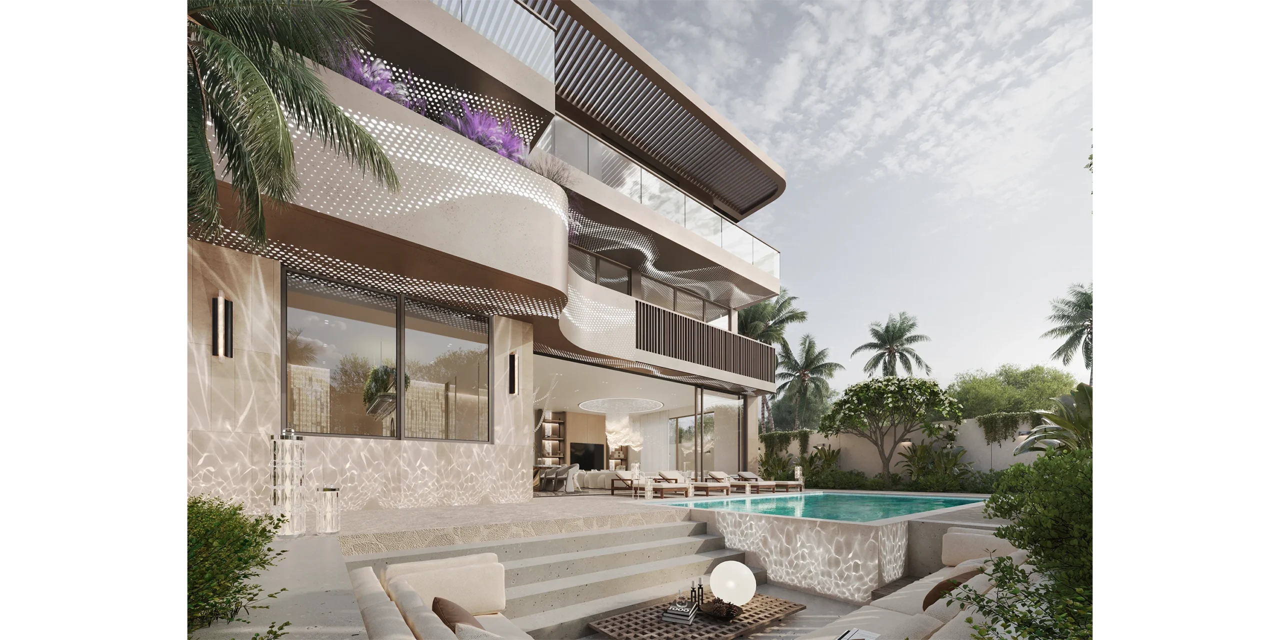 Kensington Gardens — official 7-bed villa garden and pool render