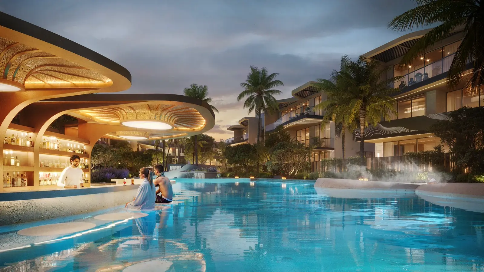 Knightsbridge 2 — official marketing night pool amenity still