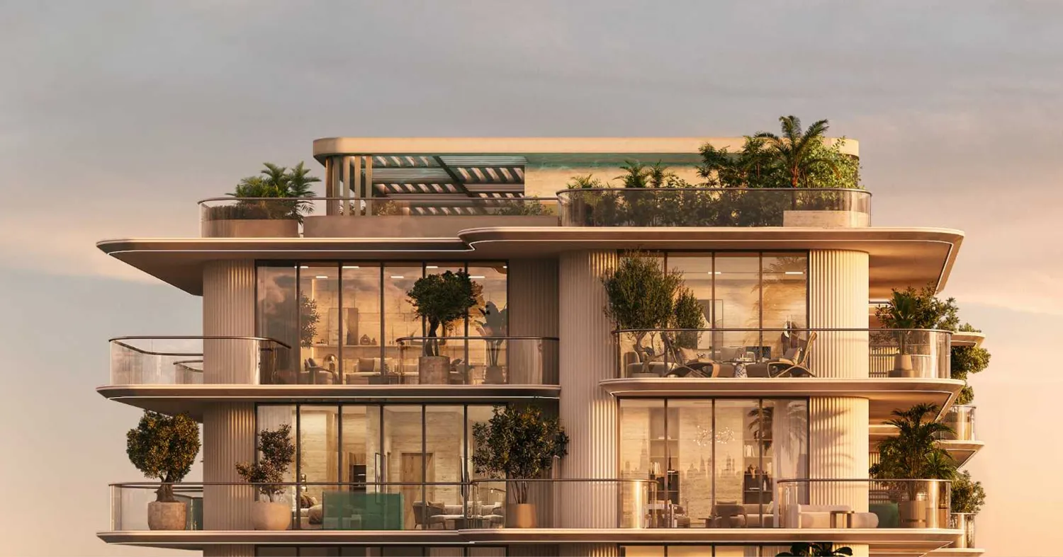 Le Château Piétrus — upper-floor balcony and rooftop greenery exterior render
