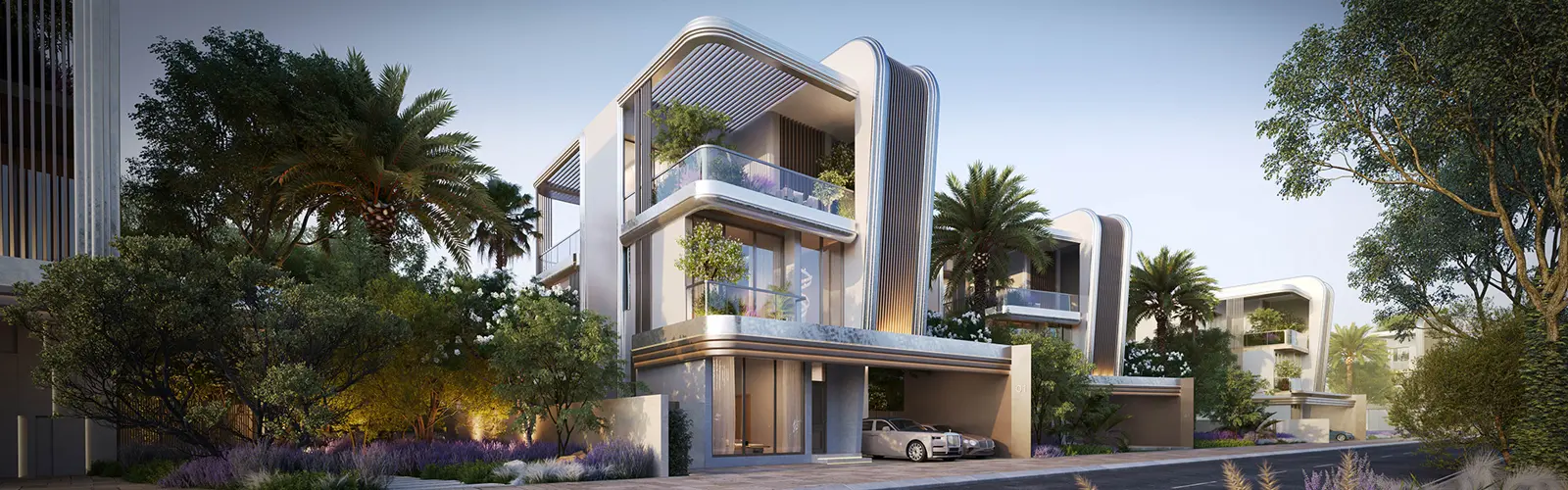 LEOS Royal — official marketing street view of the villa rows