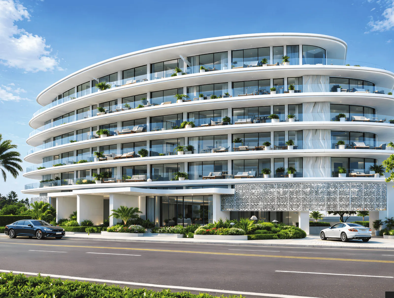 Lincoln Star Residence IV — official daytime three-quarter of the oval terrace building