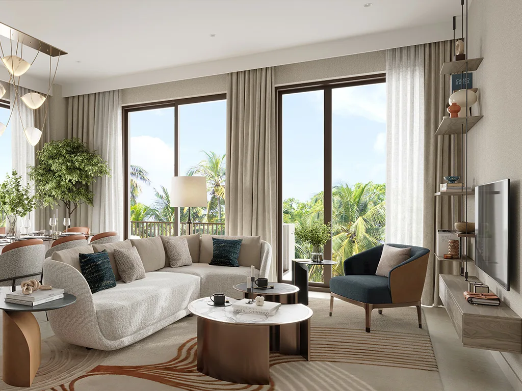 Mangrove at Dubai Creek Harbour — interior living marketing render