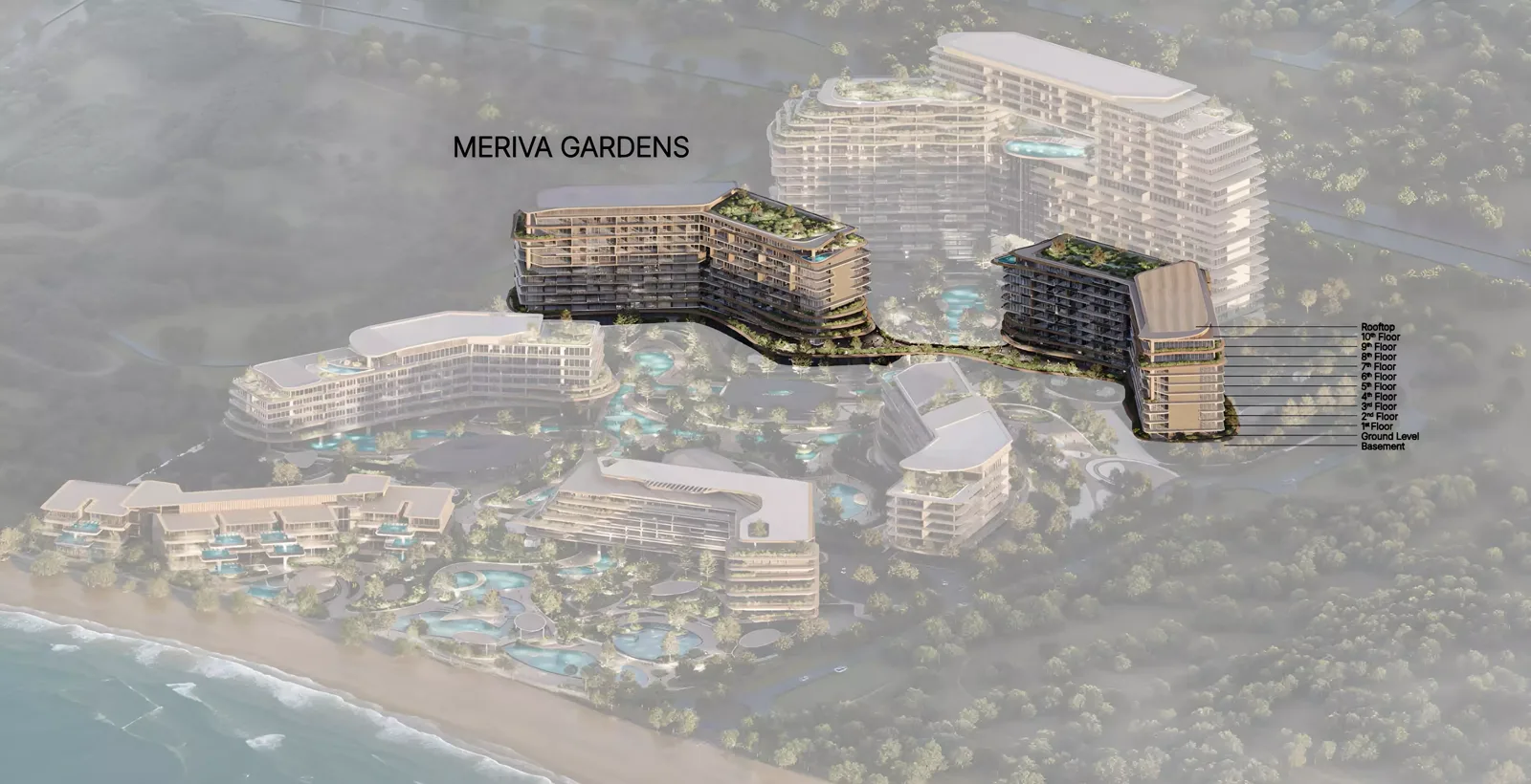 Meriva Gardens — masterplan marketing still from Property Finder