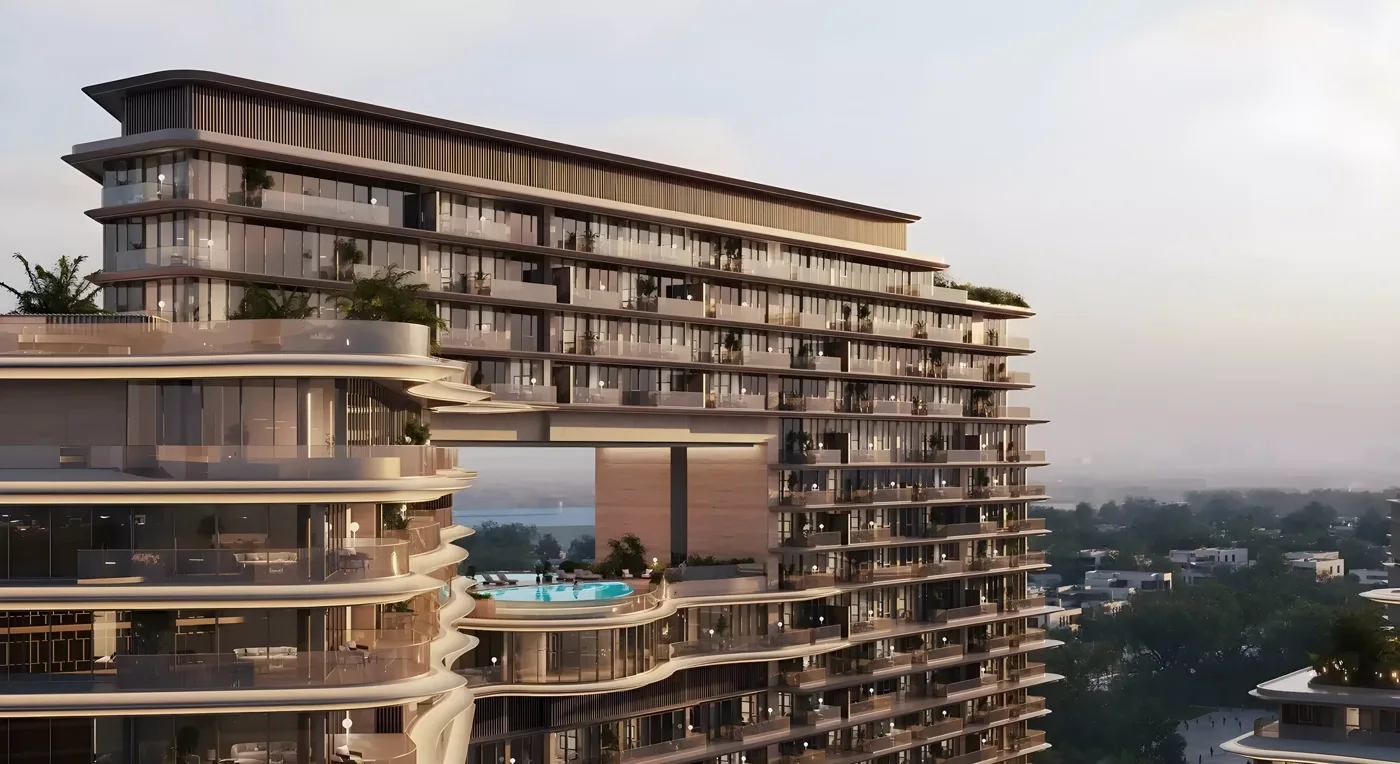 Meriva Collection — high-rise massing marketing still from Property Finder Meriva Signature gallery