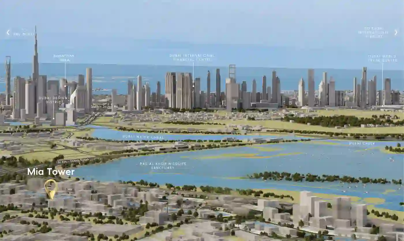 Mia Tower — official day exterior marketing still of tower massing